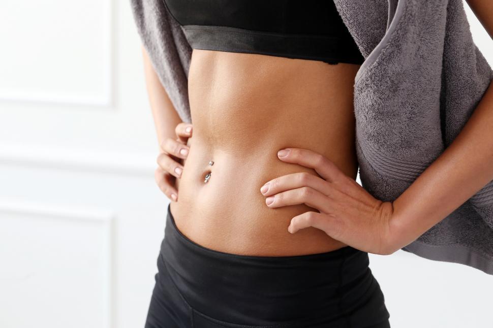 Free Image of Fitness abdominal close-up 