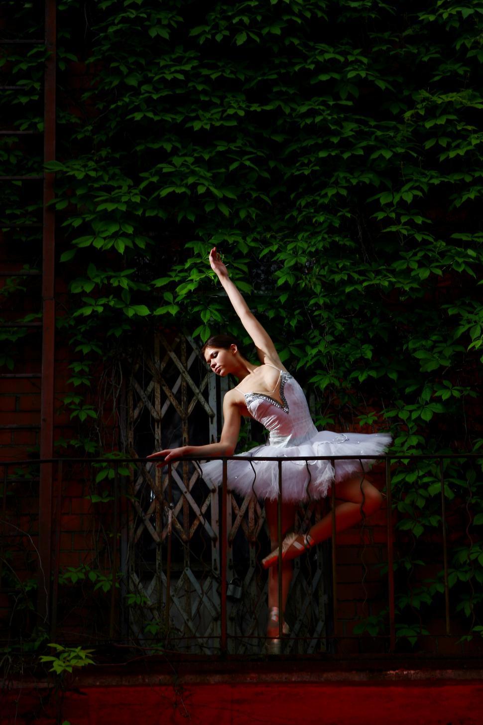 Free Image of ballet dancer on balcony 