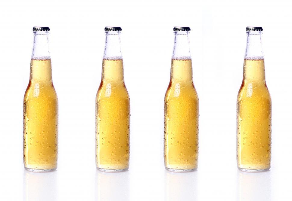Free Image of Bottles of beer isolated on white 