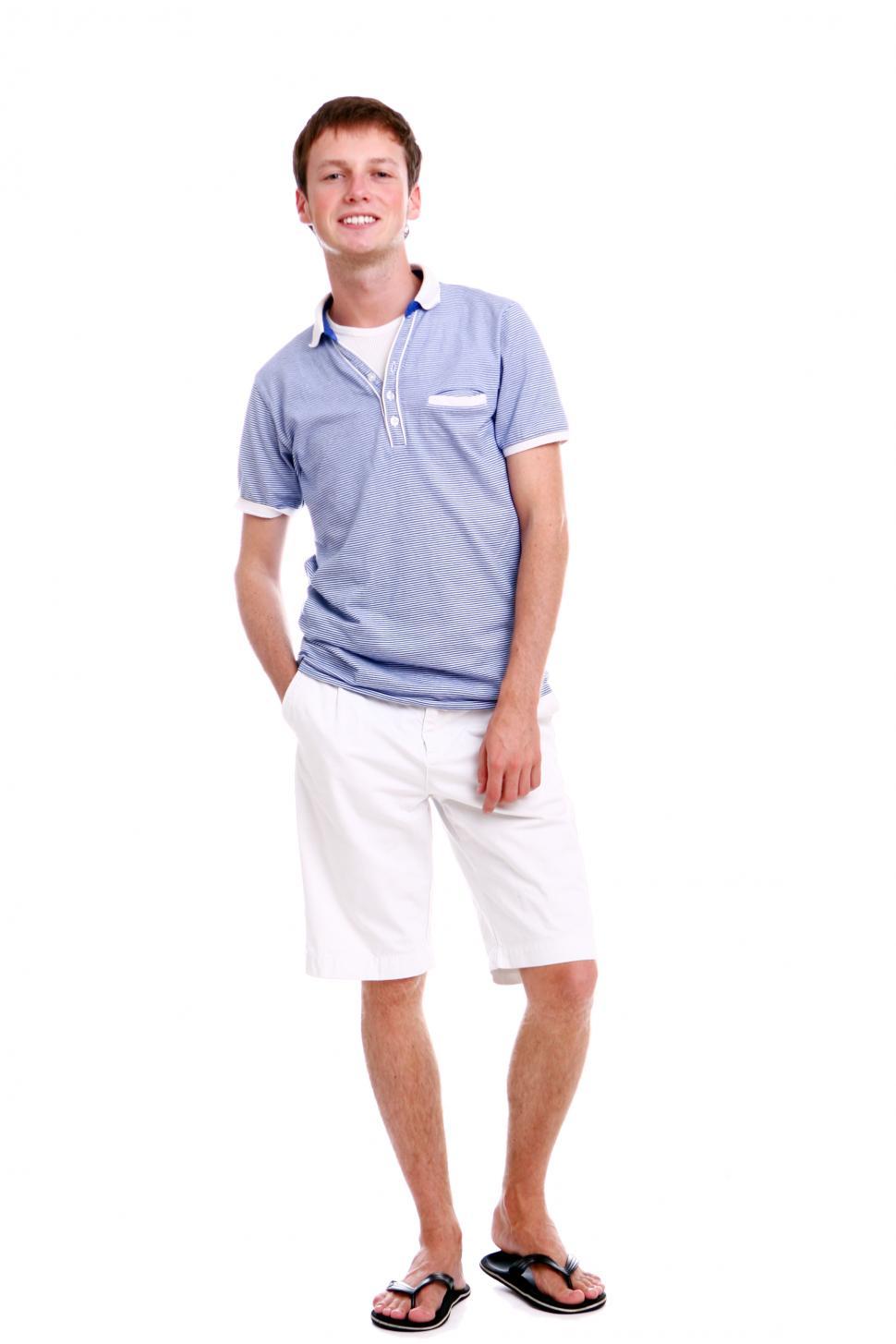 Free Image of Full standing shot of young and attractive boy on white 