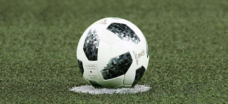 Download Free Stock Photo of Soccer ball ready for kickoff 