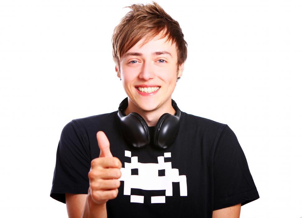 Free Image of Young and attractive guy likes music 