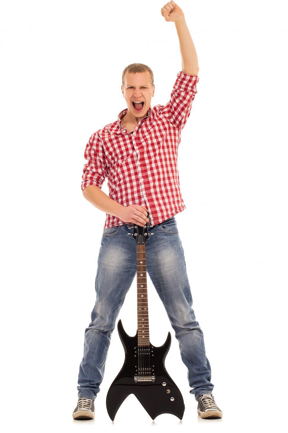 Free Image of Young rock musician with a guitar 