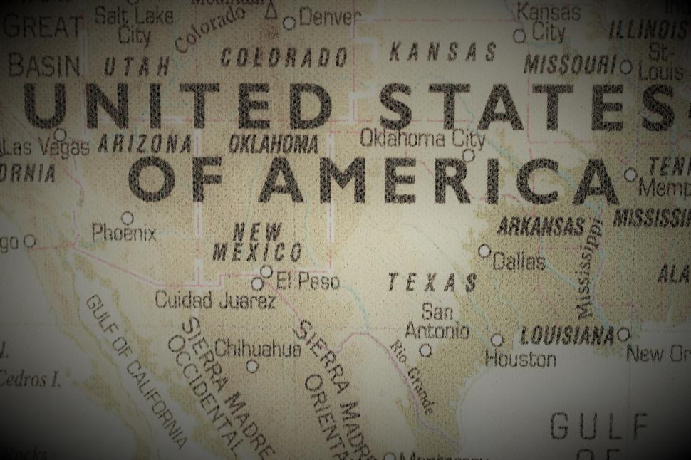 Download Free Stock Photo of Old map of the United Staes of America  
