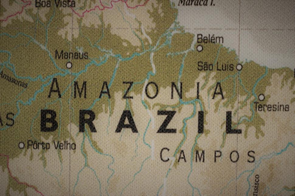 Free Image of Old map of Brazil and Amazonia  