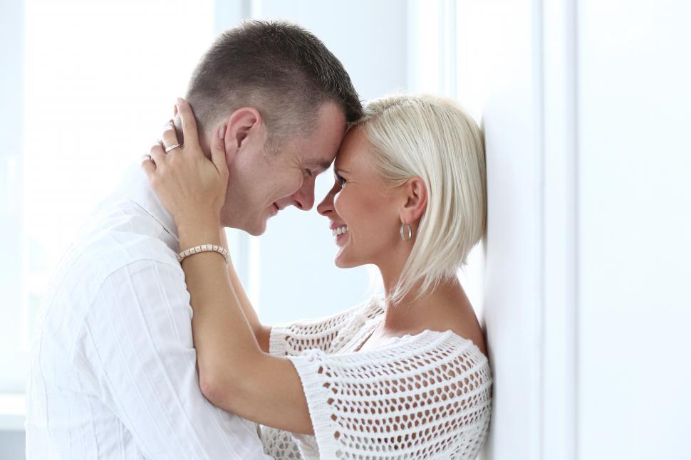 Free Image of Couple at home sharing a moment 