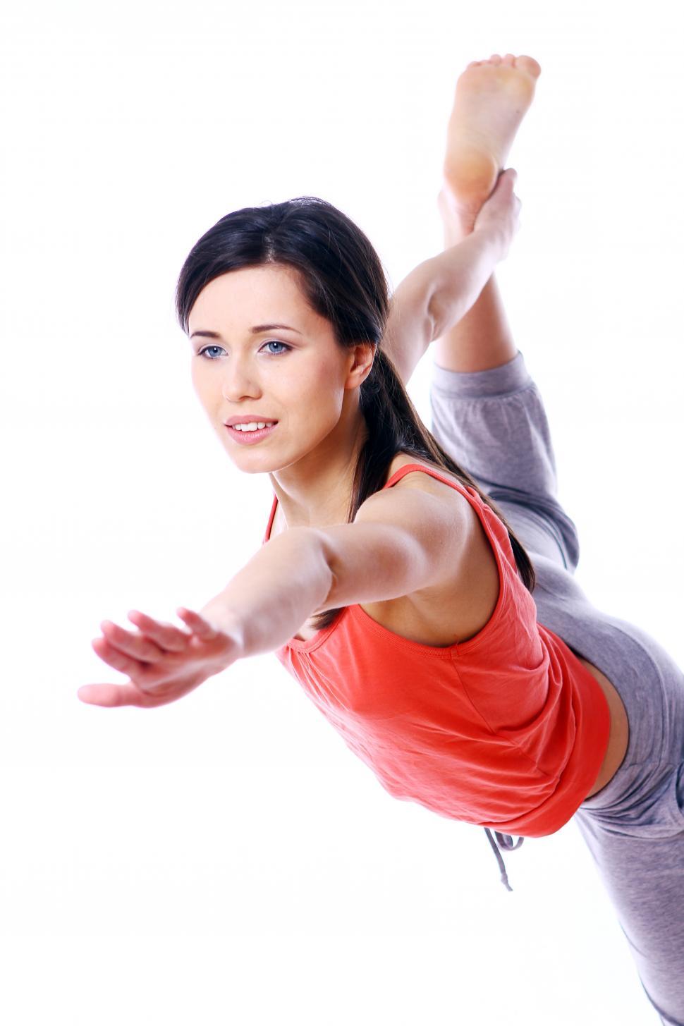 Free Image of Fit woman girl doing yoga exercises 