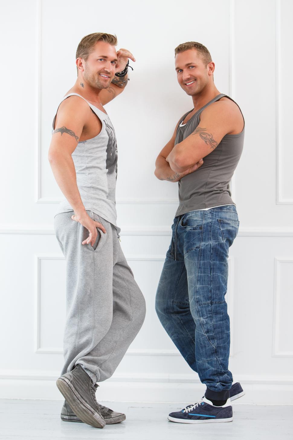 Free Image of Handsome guys at home - two brothers 