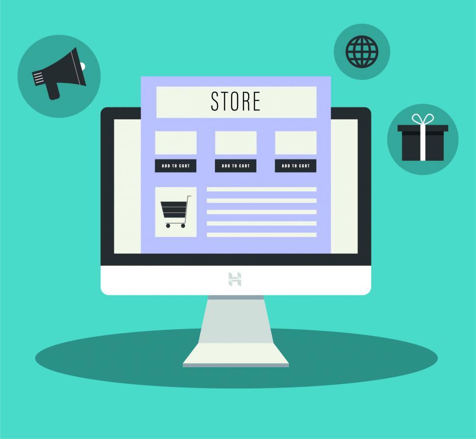 Download Free Stock Photo of Flat icon - online shopping and selling 