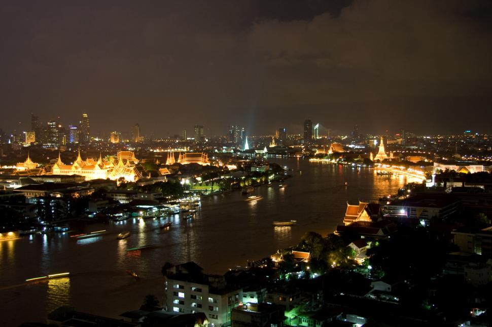 Free Image of City Night View From Hilltop 