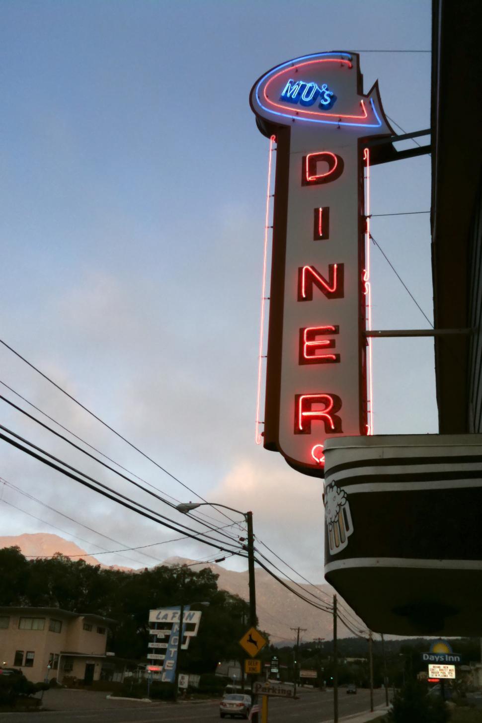 Free Image of Neon Diner Sign 