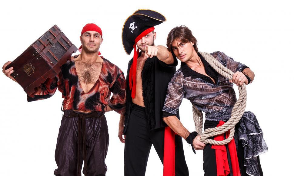 Free Image of Handsome guys dressed as pirates 