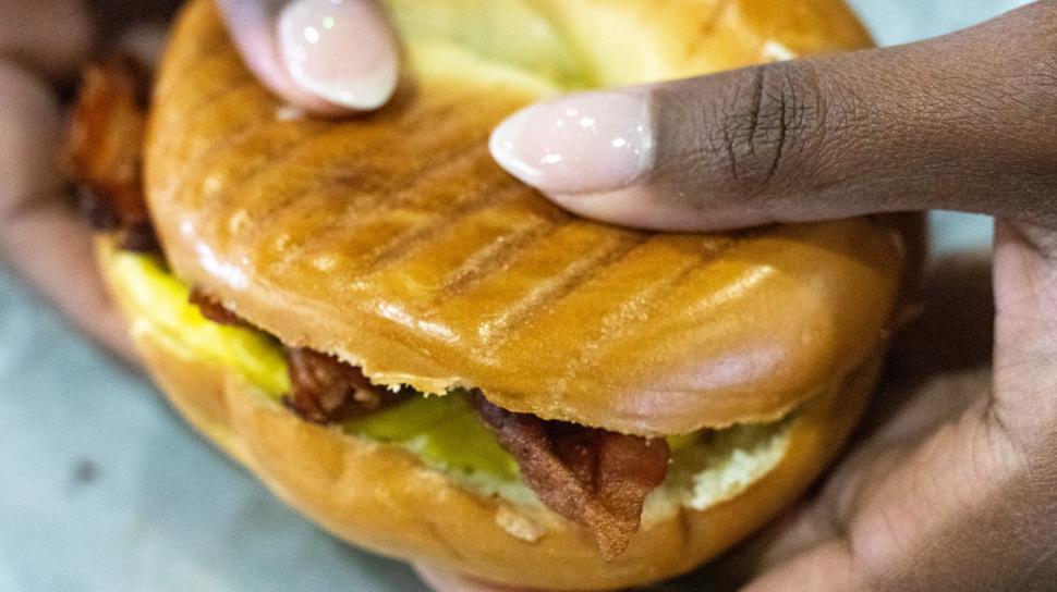 Free Image of Female hands and Burger 