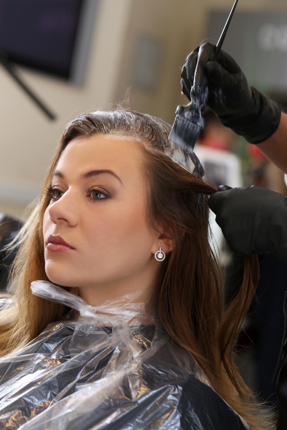 Download Free Stock Photo of Beauty, hairstyle. Hairdresser working in a salon 