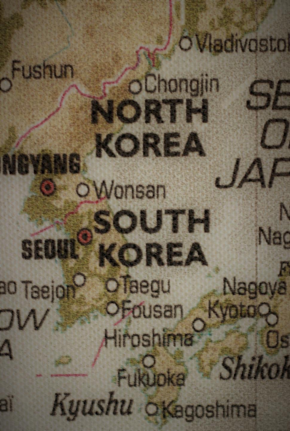 Free Image of Old map of North and Sount Korea  