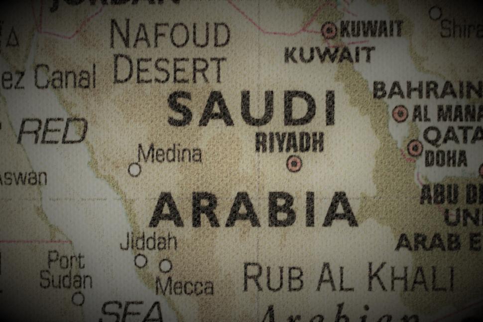 Free Image of Old map of Saudi Arabia 
