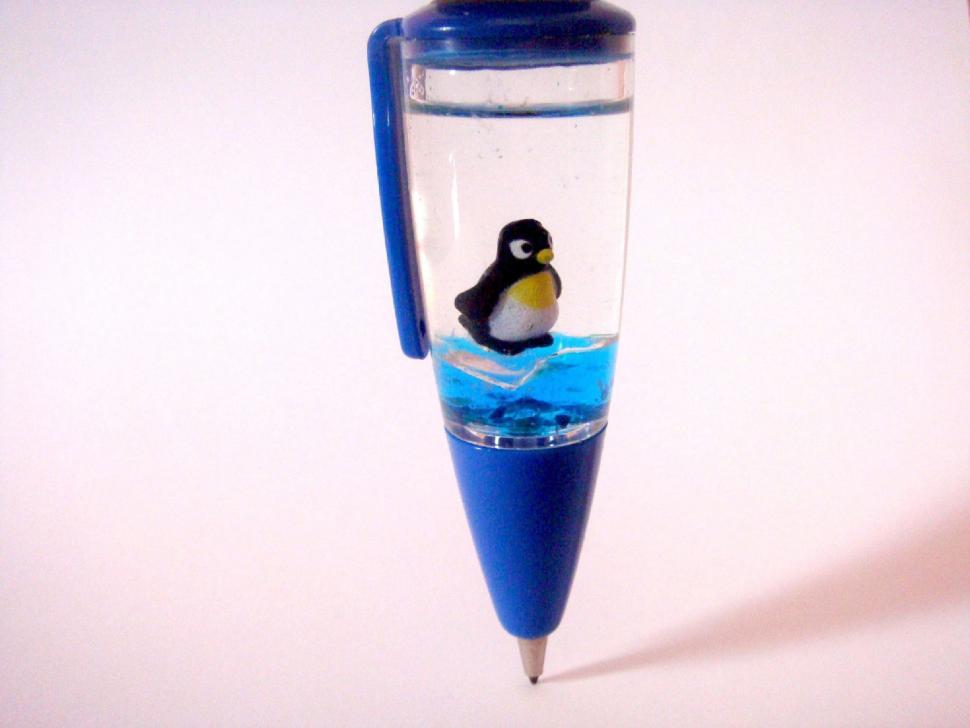 Free Image of Penguin Blue Ball Pen 