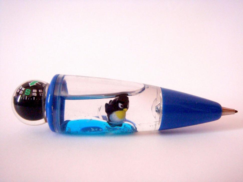 Free Image of Penguin Blue Ball Pen 