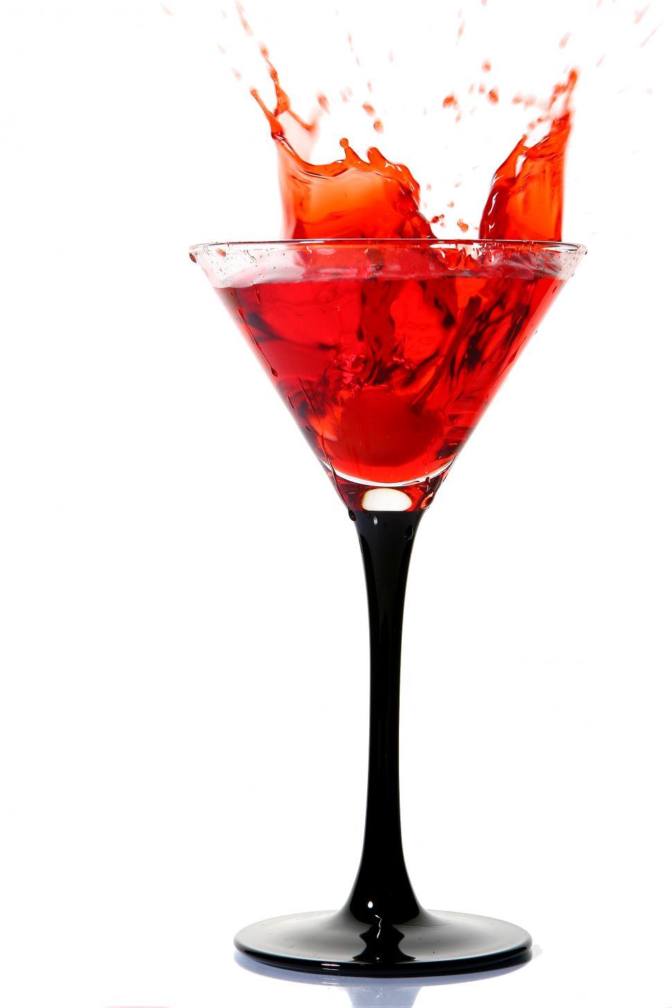 Free Image of Cherry Splash into Cocktail 