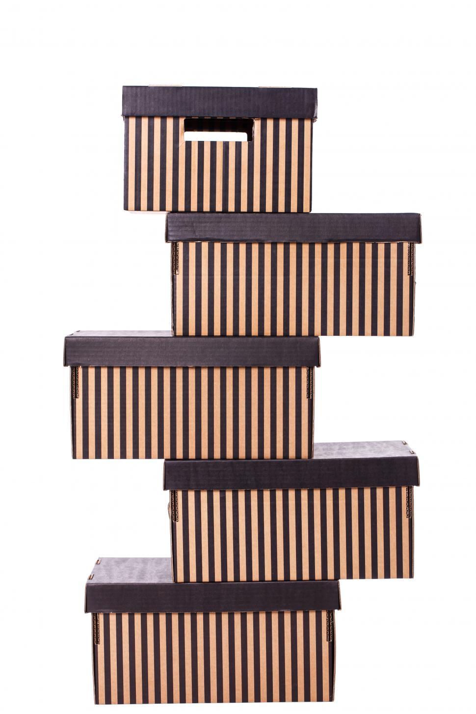 Free Image of Striped boxes on a white background 