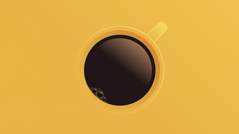 Free Image of Coffee Cup - Top View - Colorful Illustration 