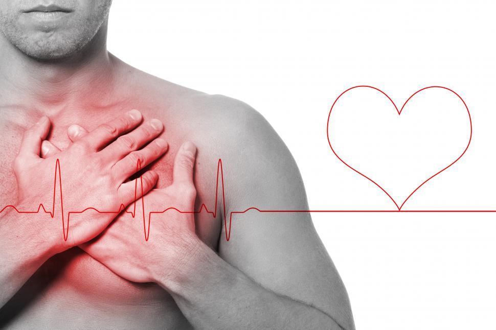 Download Free Stock Photo of Man suffering with chest pain - heart attack 