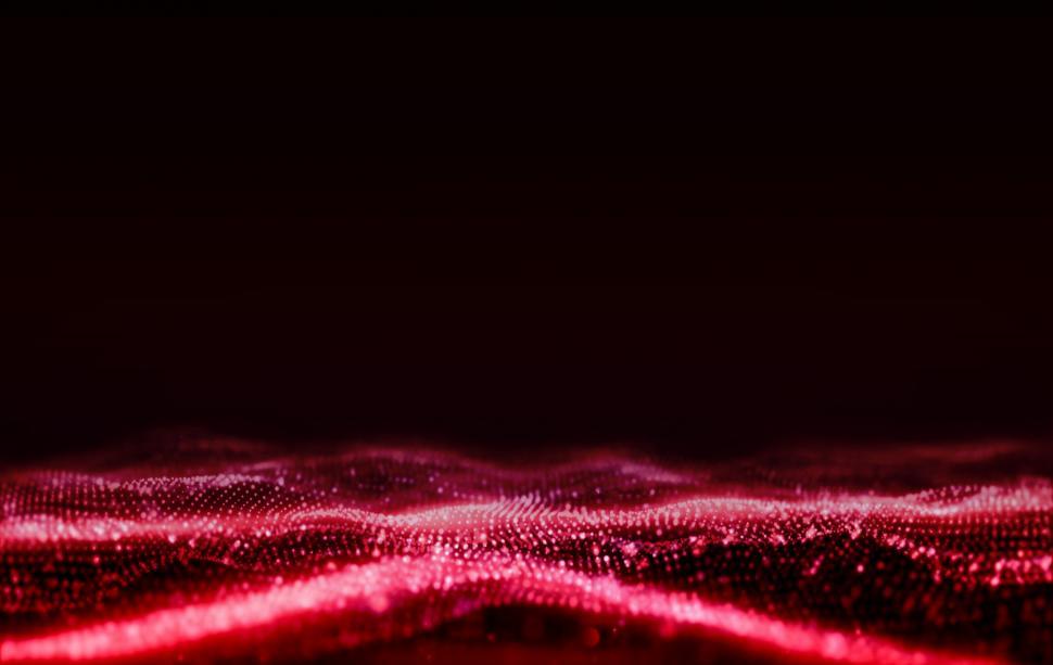 Free Image of Abstract Background - Red Waves and Particles - Technology - Lig 