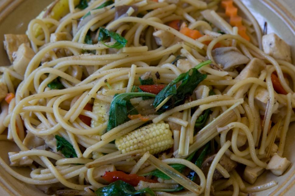 Free Image of Vegetarian Fried Spagetti in Thai style 
