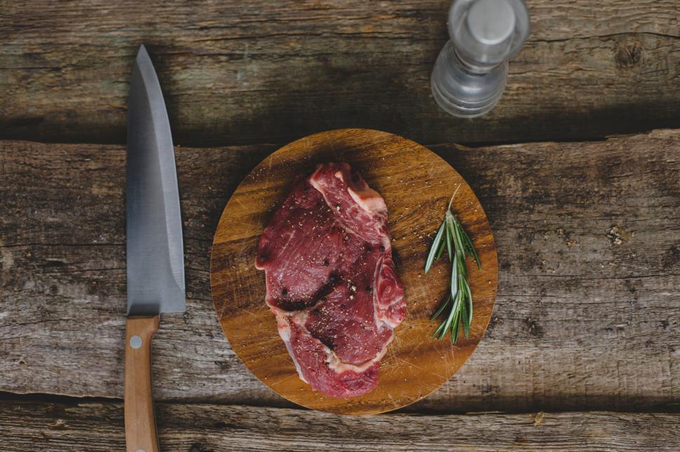Free Image of Raw steak ready for cooking 