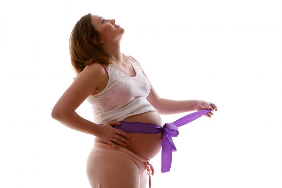 Free Image of happy pregnant young woman 