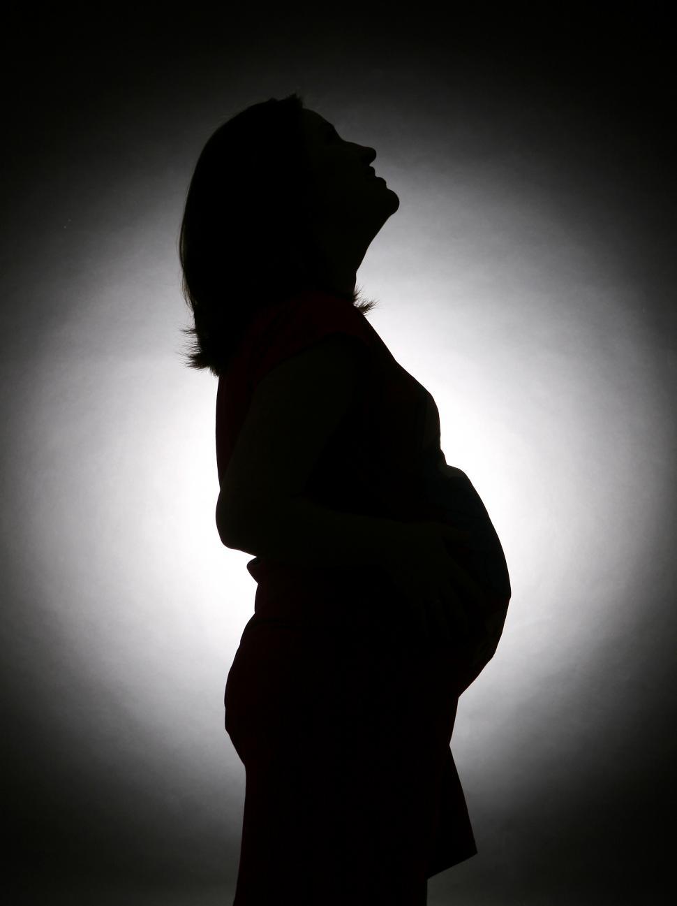 Free Image of silhouette of pregnant young woman 