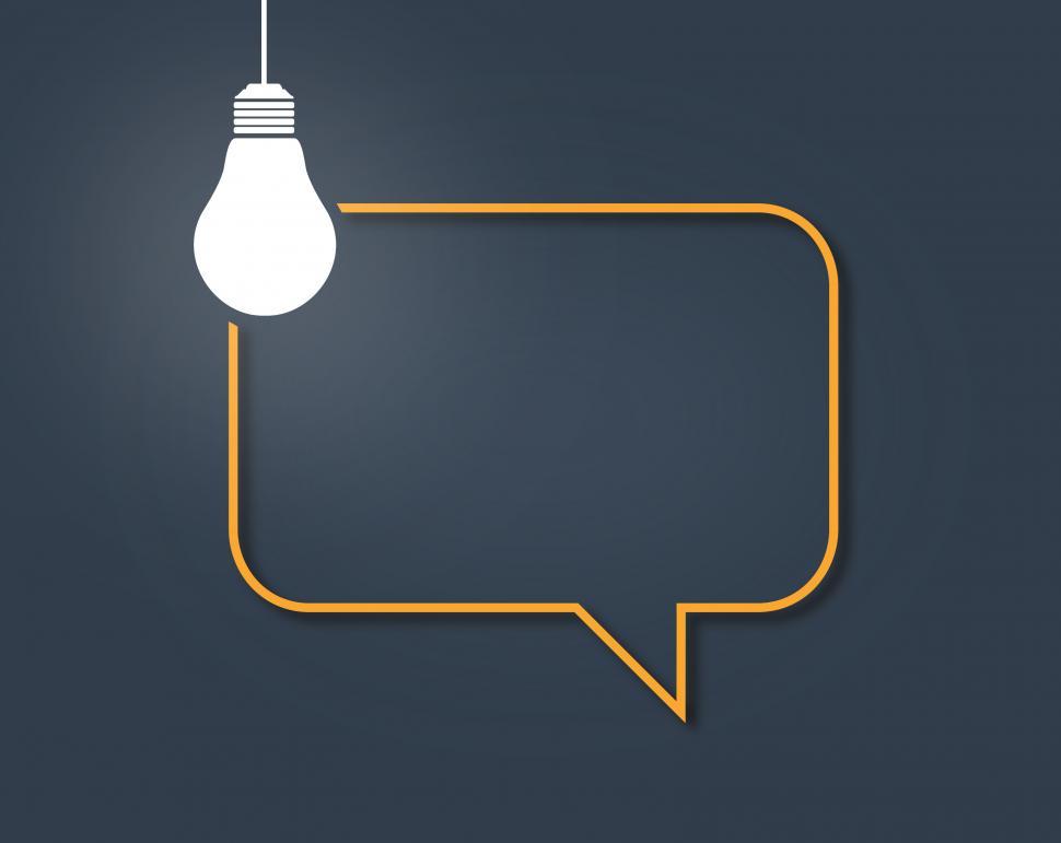 Free Image of Express Your Ideas - Concept with Light Bulb and Speech Bubble 
