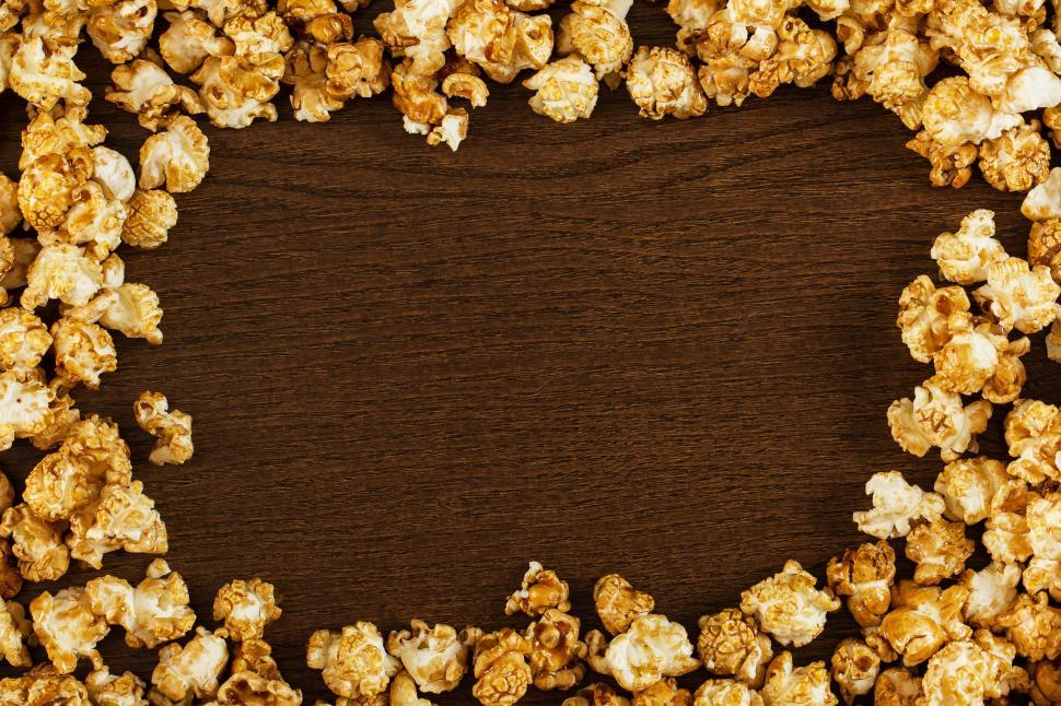 Free Image of Frame made from delicious popcorn - copyspace 