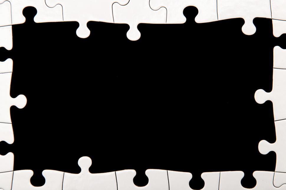 Free Image of White puzzle frames black copyspace 