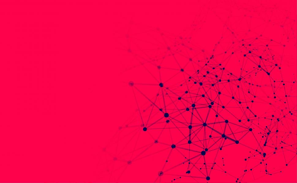 Free Image of Abstract Network - Background - Black Nodes on Dark Pink 