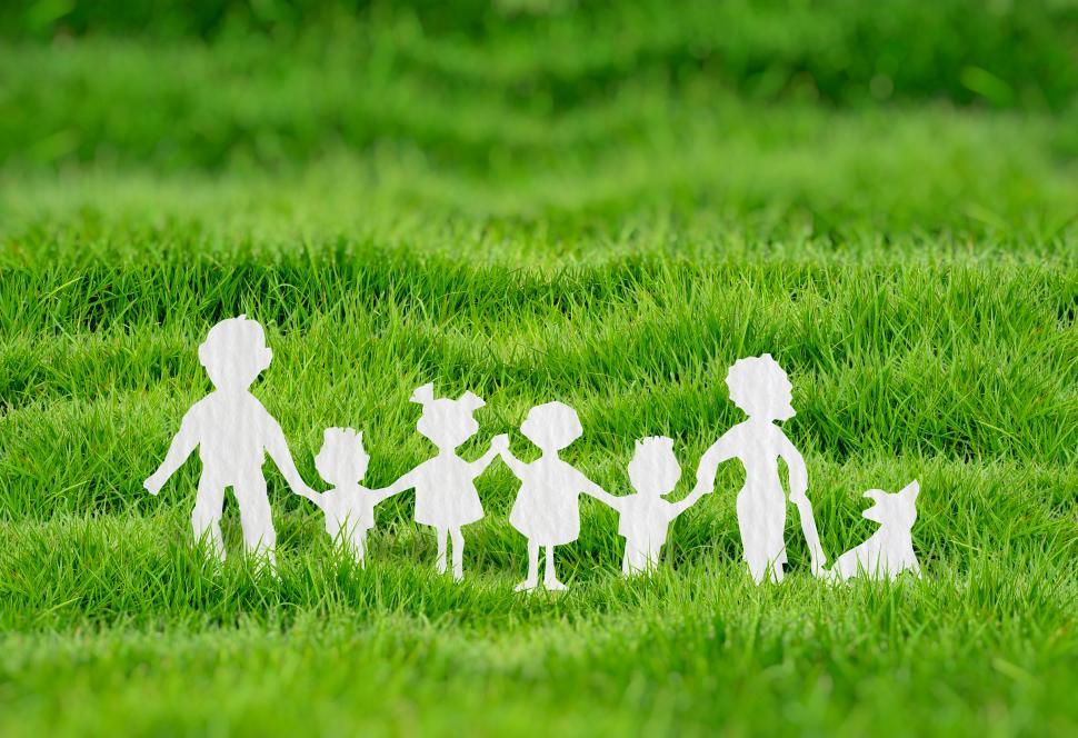 Free Image of Family Holding Hands - Family Concept - Paper Silhouettes 