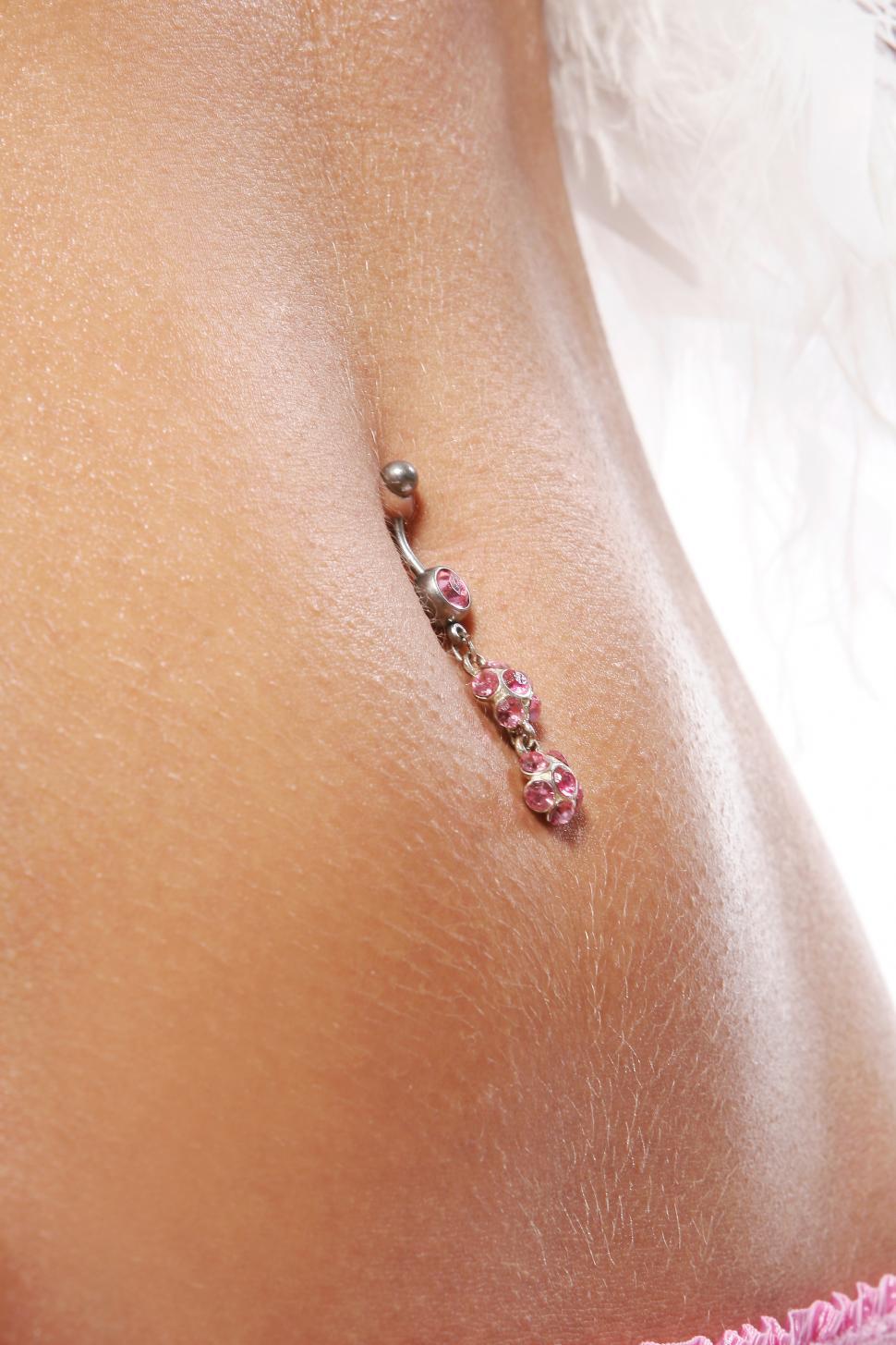 Free Image of Belly button jewelry  