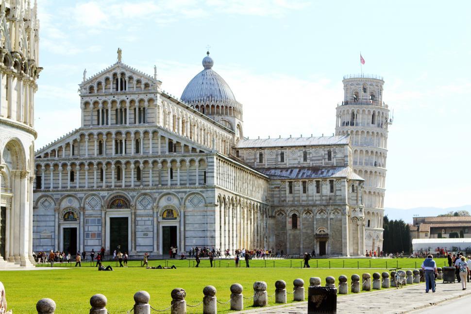 Free Image of The Baptistry, Cathedral, and Leaning Tower of Pisa 