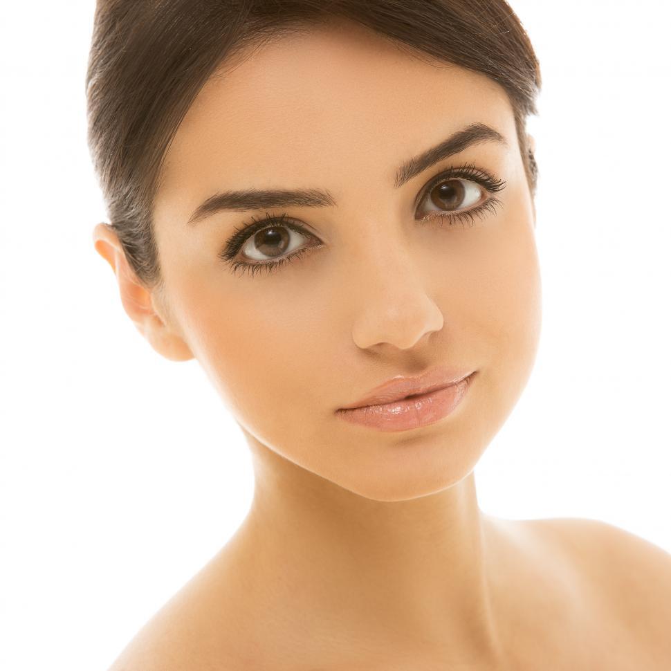 Free Image of Skincare. Beautiful, natural girl with brown eyes 