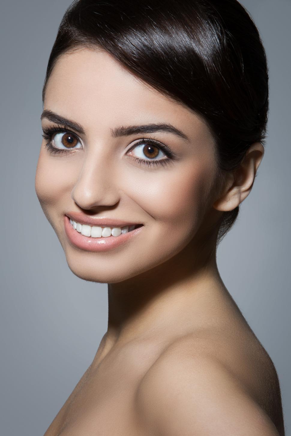 Free Image of Skincare. Smiling, natural girl 