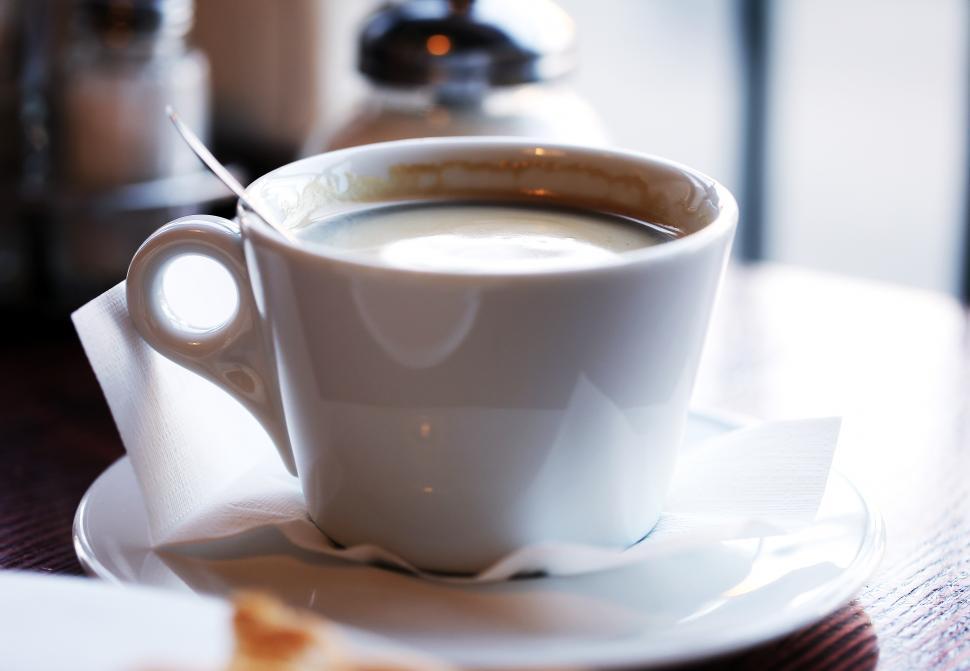 Free Image of Cafe. Cup of delicious coffee on the table 