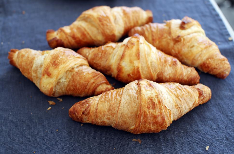 Free Image of Cooking. Fresh croissants on the table 