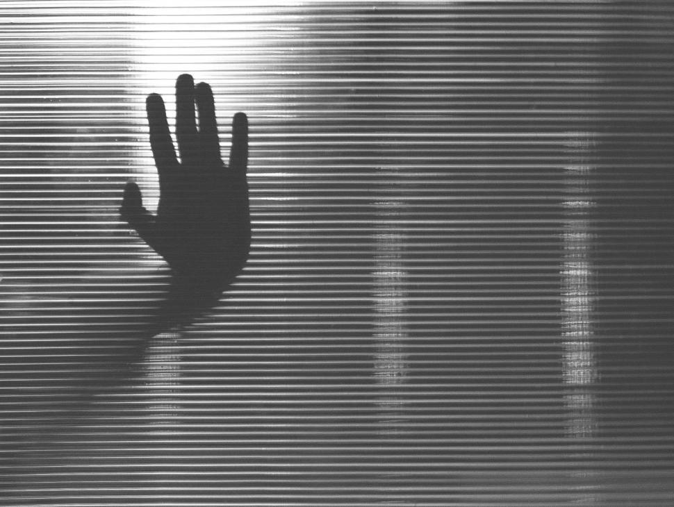 Download Free Stock Photo of Crying for Help - Terror - Hand Silhouette on Glass 