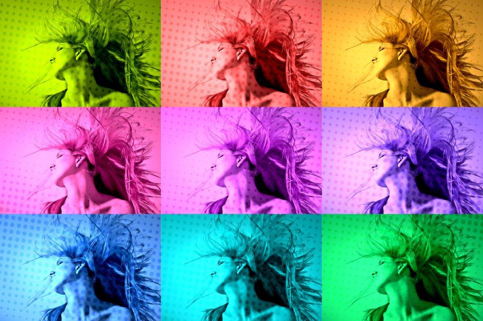 Free Image of Multiple Personality - Colorful Portraits of Beautiful Woman - P 