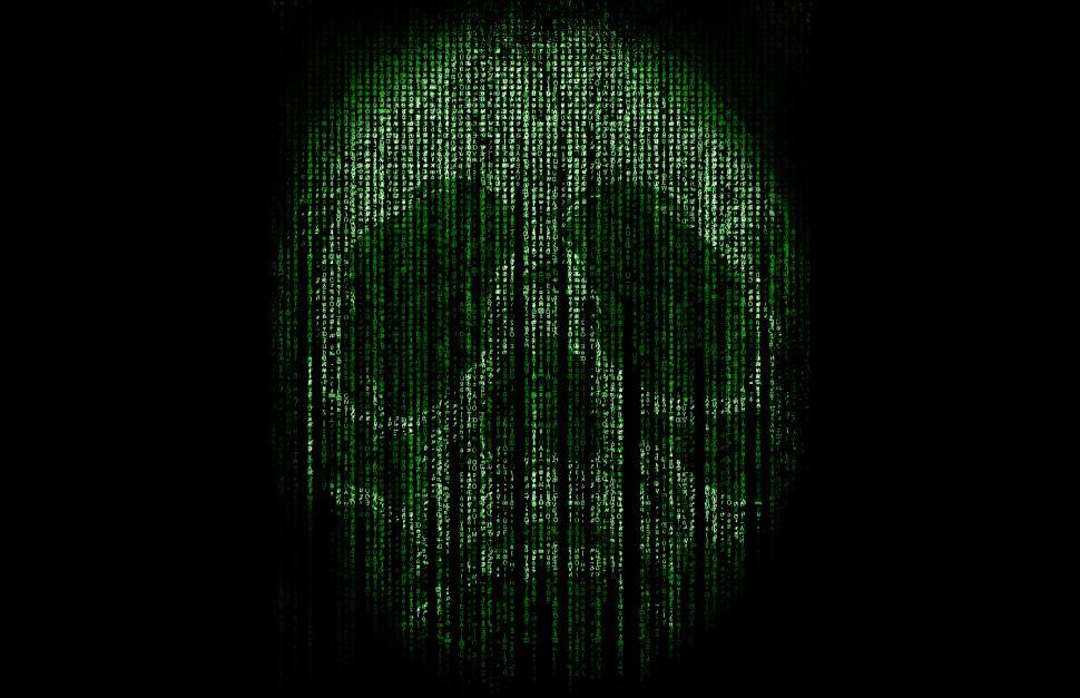 Download Free Stock Photo of Skull Formed by Computer Code -  Cyber Crime Concept 
