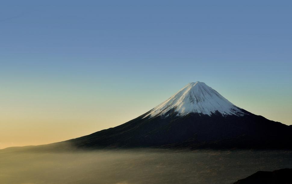Download Free Stock Photo of Mount Fuji - Foggy Sunrise over Mount Fuji 
