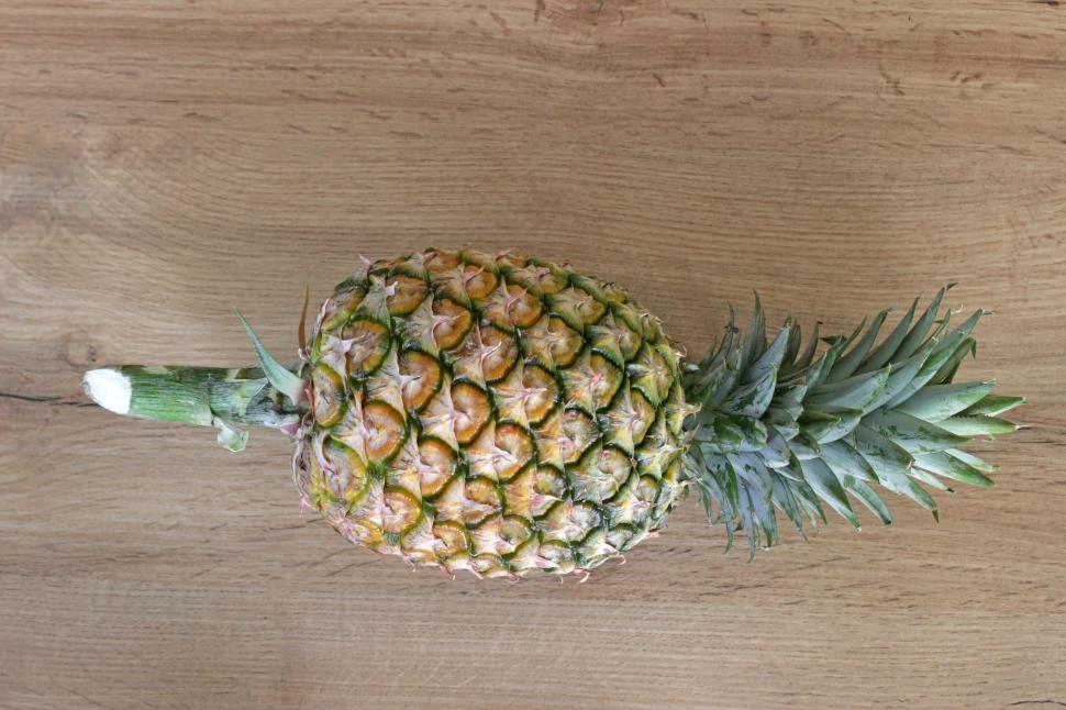 Free Image of Whole Pineapple Above View  