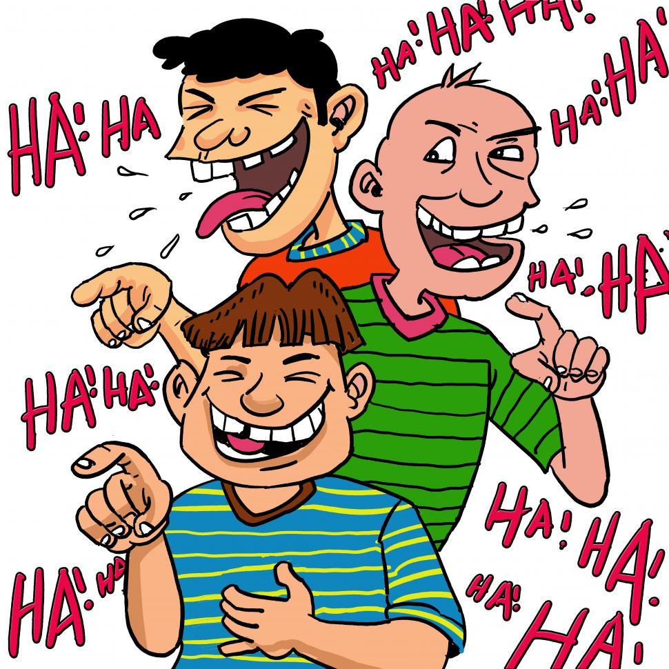 Free Image of Laughing men pointing their finger.  