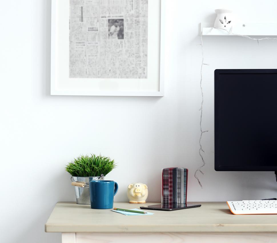 Free Image of Workspace. Objects on the table in a home office 