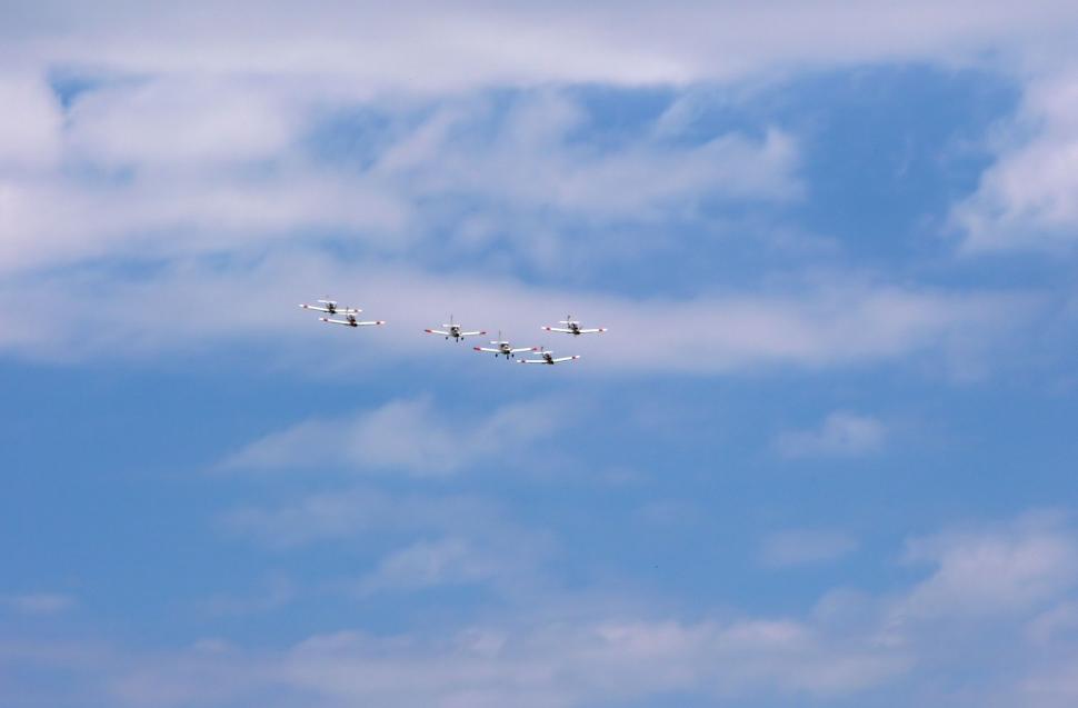 Free Image of Aerobatic team making loopings in the air 